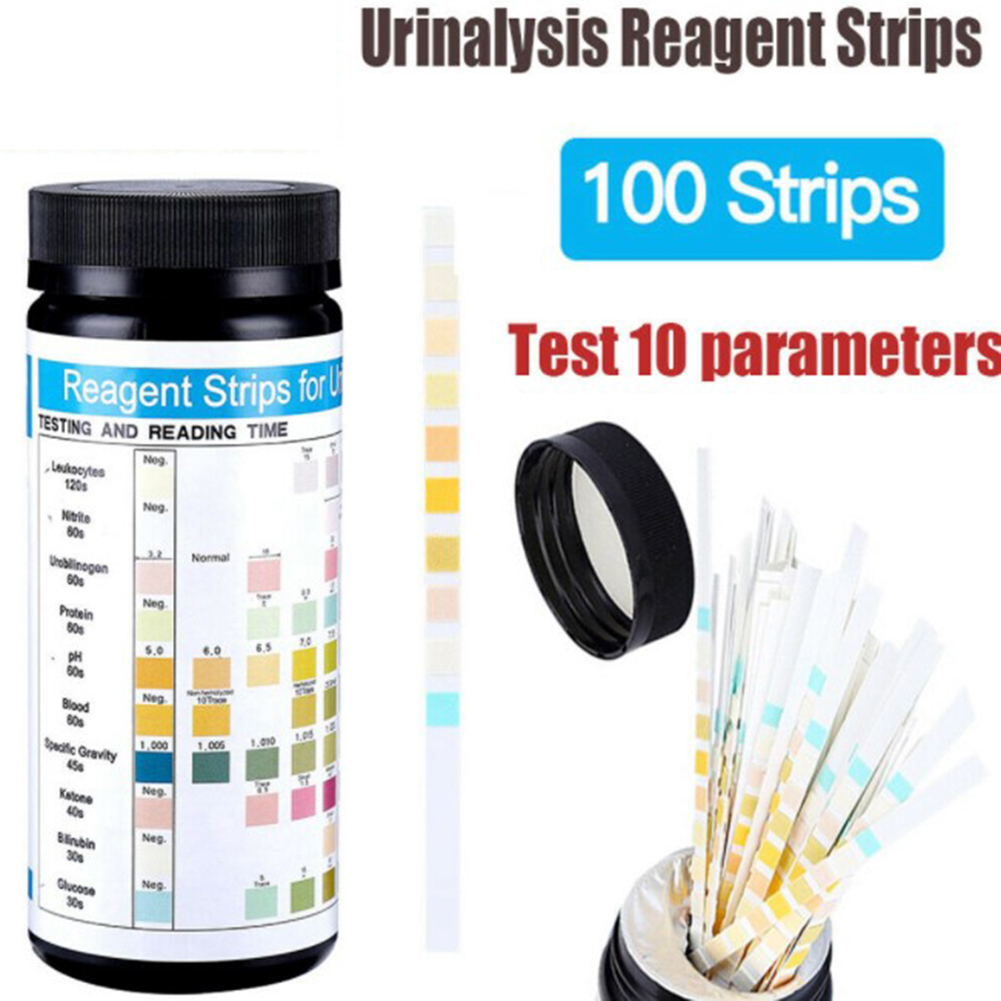 100 полосок URS-10T Реагентные – обзор и цена Urinalysis Reagent Strip